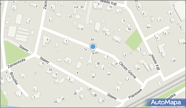 Milanówek, Okopy Górne, 5, mapa Milanówek