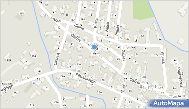 Myszków, Okrzei Stefana, 35, mapa Myszków