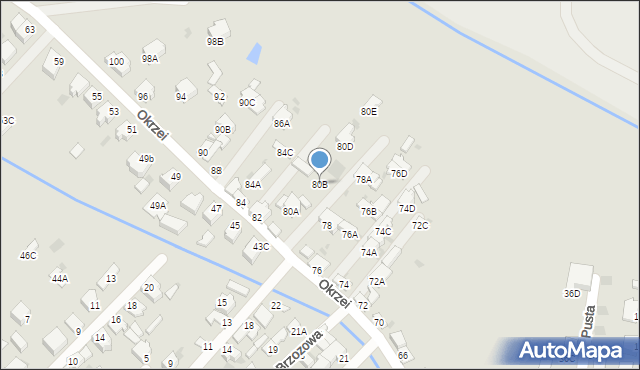 Myszków, Okrzei Stefana, 80B, mapa Myszków