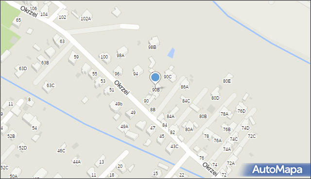 Myszków, Okrzei Stefana, 90B, mapa Myszków