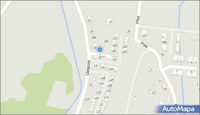 Niepołomice, Okrężna, 14, mapa Niepołomice