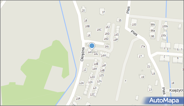 Niepołomice, Okrężna, 14J, mapa Niepołomice