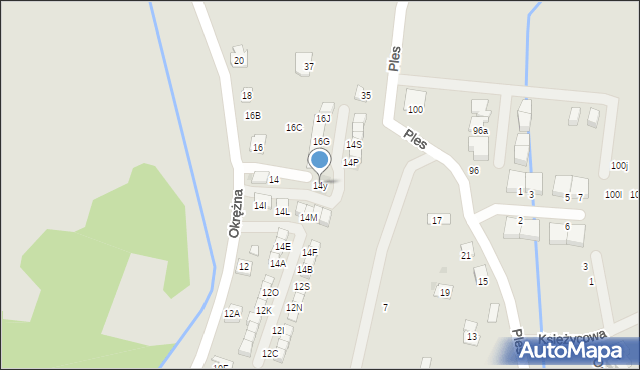 Niepołomice, Okrężna, 14y, mapa Niepołomice