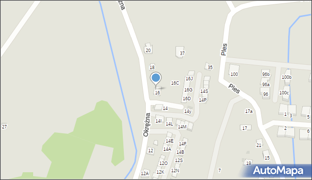 Niepołomice, Okrężna, 16A, mapa Niepołomice