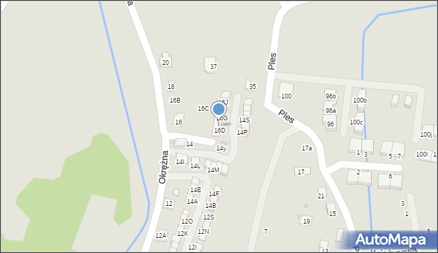 Niepołomice, Okrężna, 16E, mapa Niepołomice