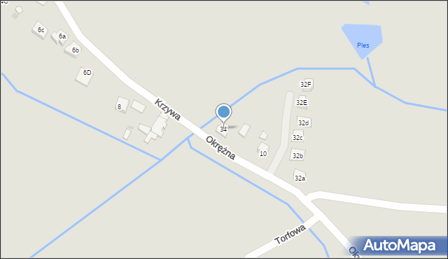 Niepołomice, Okrężna, 34, mapa Niepołomice