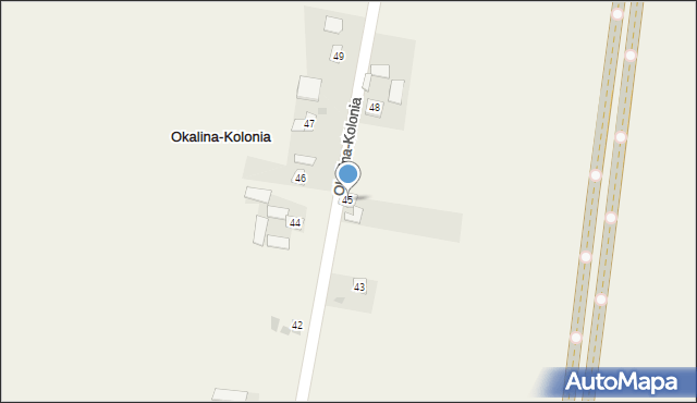 Okalina-Kolonia, Okalina-Kolonia, 45, mapa Okalina-Kolonia