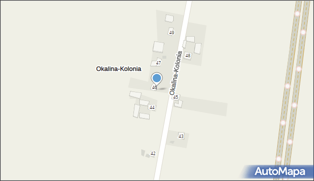 Okalina-Kolonia, Okalina-Kolonia, 46a, mapa Okalina-Kolonia