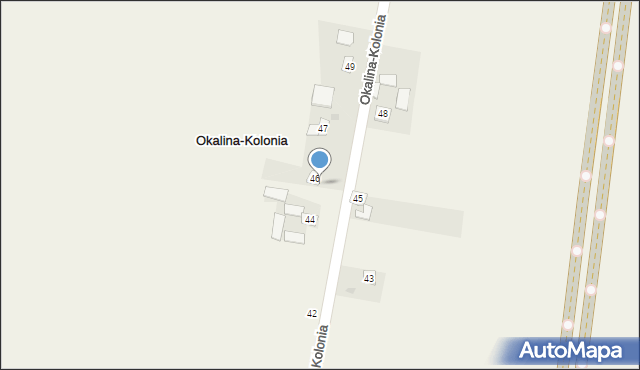 Okalina-Kolonia, Okalina-Kolonia, 46a, mapa Okalina-Kolonia