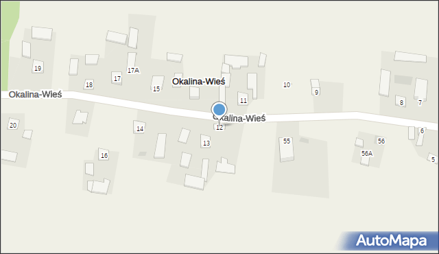 Okalina-Wieś, Okalina-Wieś, 12, mapa Okalina-Wieś
