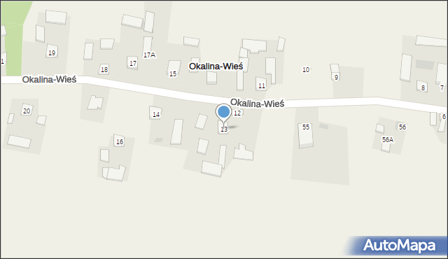 Okalina-Wieś, Okalina-Wieś, 13, mapa Okalina-Wieś
