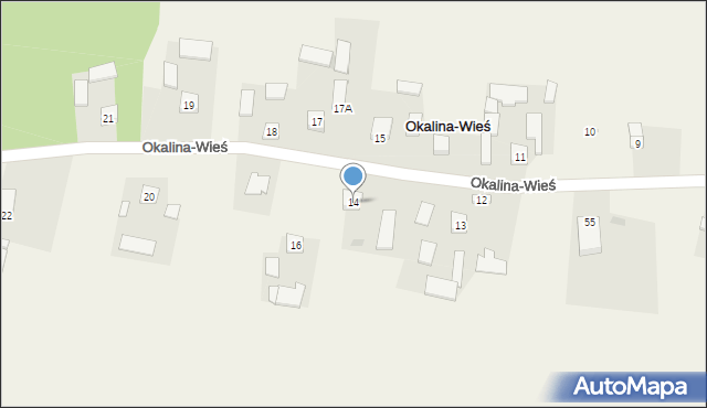 Okalina-Wieś, Okalina-Wieś, 14, mapa Okalina-Wieś