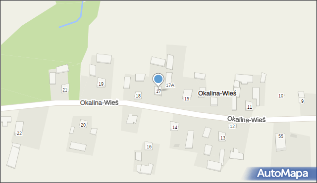Okalina-Wieś, Okalina-Wieś, 17, mapa Okalina-Wieś