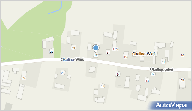 Okalina-Wieś, Okalina-Wieś, 18, mapa Okalina-Wieś