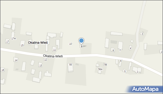 Okalina-Wieś, Okalina-Wieś, 9, mapa Okalina-Wieś