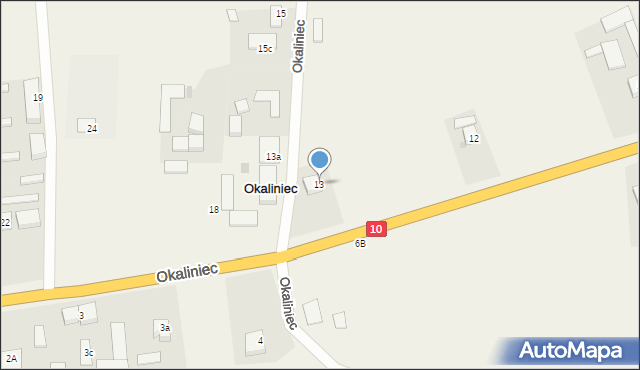 Okaliniec, Okaliniec, 13, mapa Okaliniec