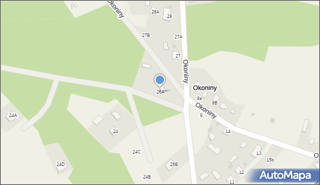 Okoniny, Okoniny, 26A, mapa Okoniny