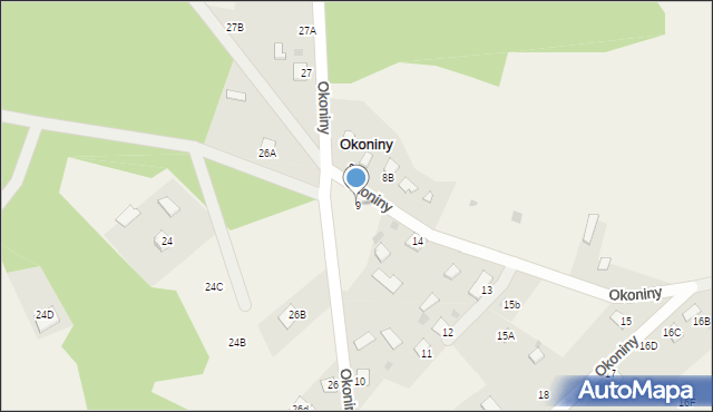 Okoniny, Okoniny, 9, mapa Okoniny