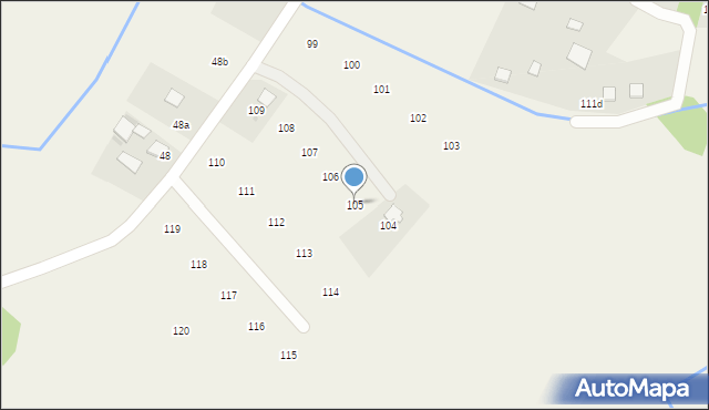 Okoniny Nadjeziorne, Okoniny Nadjeziorne, 105, mapa Okoniny Nadjeziorne