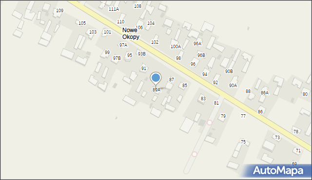 Okopy, Okopy, 89A, mapa Okopy