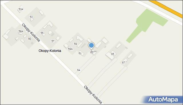 Okopy-Kolonia, Okopy-Kolonia, 63, mapa Okopy-Kolonia