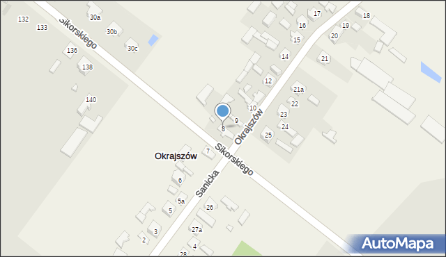 Okrajszów, Okrajszów, 8, mapa Okrajszów