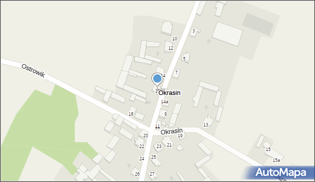 Okrasin, Okrasin, 16, mapa Okrasin