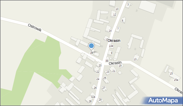 Okrasin, Okrasin, 18, mapa Okrasin