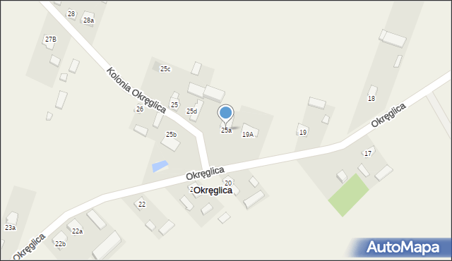 Okręglica, Okręglica, 25a, mapa Okręglica