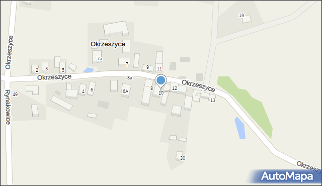 Okrzeszyce, Okrzeszyce, 10, mapa Okrzeszyce