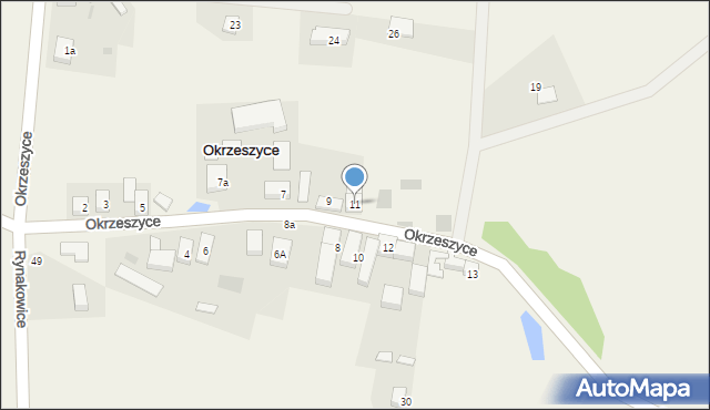 Okrzeszyce, Okrzeszyce, 11, mapa Okrzeszyce