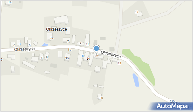 Okrzeszyce, Okrzeszyce, 12, mapa Okrzeszyce