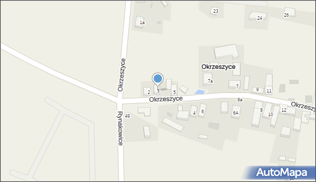 Okrzeszyce, Okrzeszyce, 3, mapa Okrzeszyce