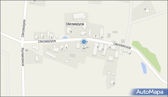 Okrzeszyce, Okrzeszyce, 6A, mapa Okrzeszyce