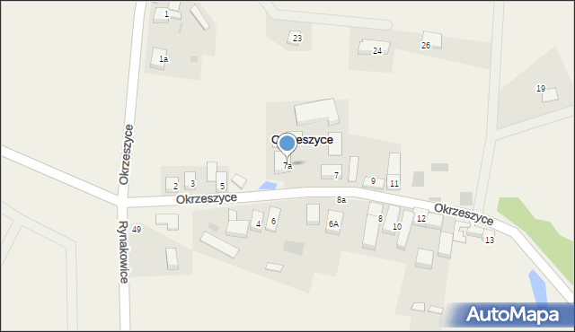 Okrzeszyce, Okrzeszyce, 7a, mapa Okrzeszyce