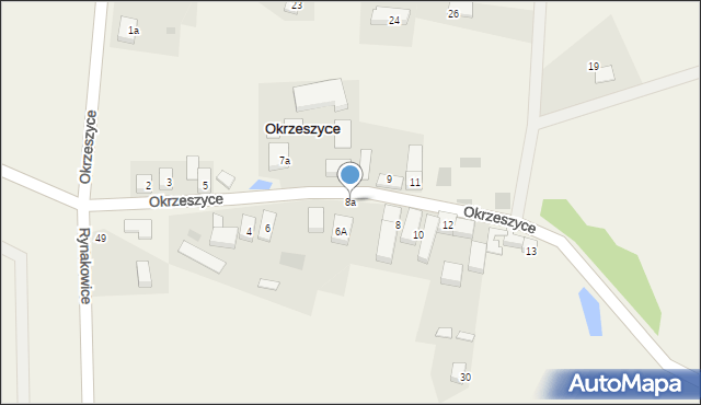 Okrzeszyce, Okrzeszyce, 8a, mapa Okrzeszyce