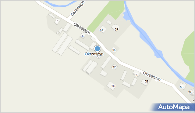 Okrzeszyn, Okrzeszyn, 5D, mapa Okrzeszyn