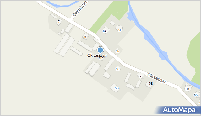 Okrzeszyn, Okrzeszyn, 5D, mapa Okrzeszyn