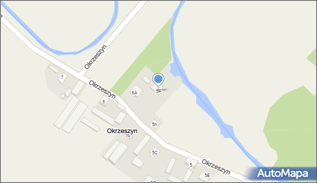 Okrzeszyn, Okrzeszyn, 5F, mapa Okrzeszyn