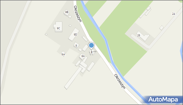 Okrzeszyn, Okrzeszyn, 8, mapa Okrzeszyn