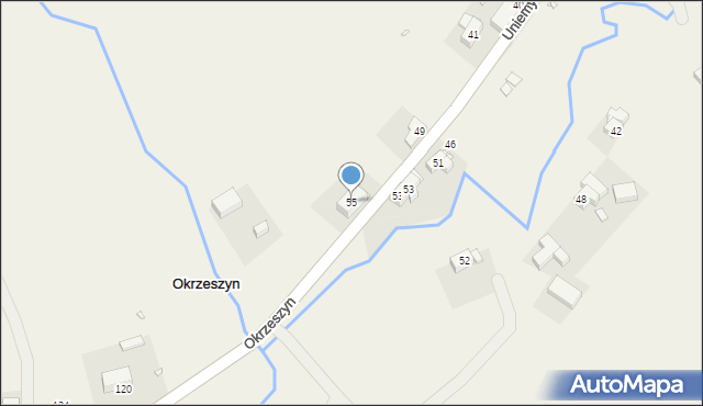 Okrzeszyn, Okrzeszyn, 55, mapa Okrzeszyn