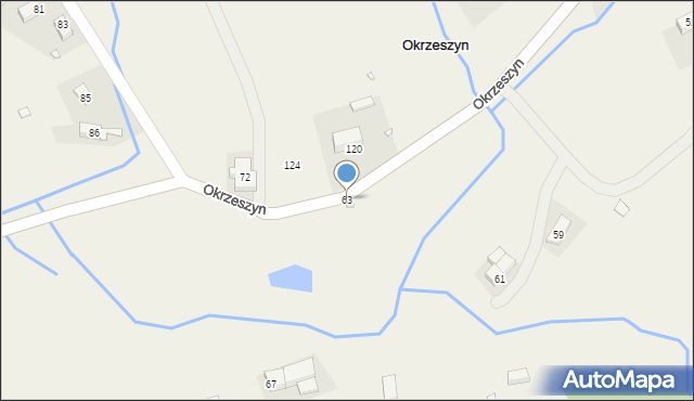 Okrzeszyn, Okrzeszyn, 63, mapa Okrzeszyn