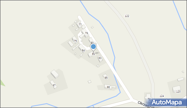 Okrzeszyn, Okrzeszyn, 81, mapa Okrzeszyn