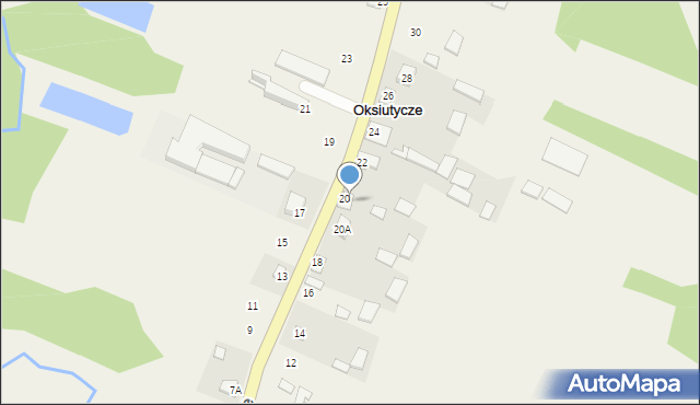 Oksiutycze, Oksiutycze, 20B, mapa Oksiutycze