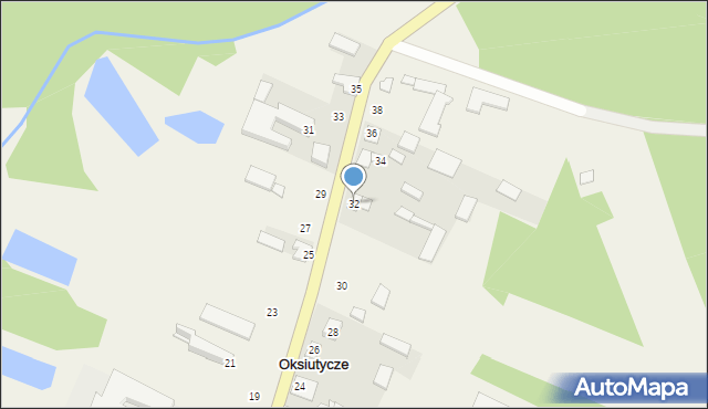 Oksiutycze, Oksiutycze, 32, mapa Oksiutycze