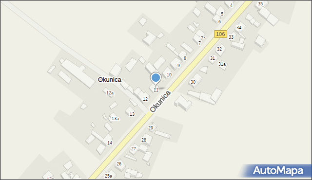 Okunica, Okunica, 11, mapa Okunica