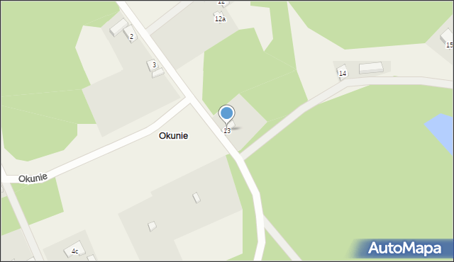 Okunie, Okunie, 13, mapa Okunie