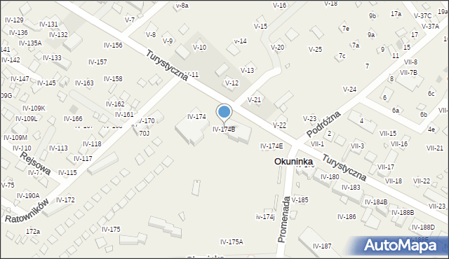 Okuninka, Okuninka, IV-174B, mapa Okuninka