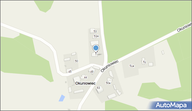 Okuniowiec, Okuniowiec, 48, mapa Okuniowiec