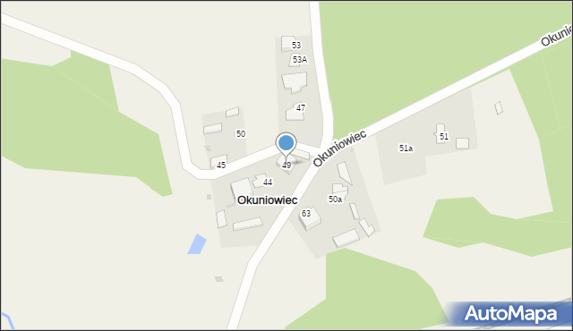 Okuniowiec, Okuniowiec, 49, mapa Okuniowiec